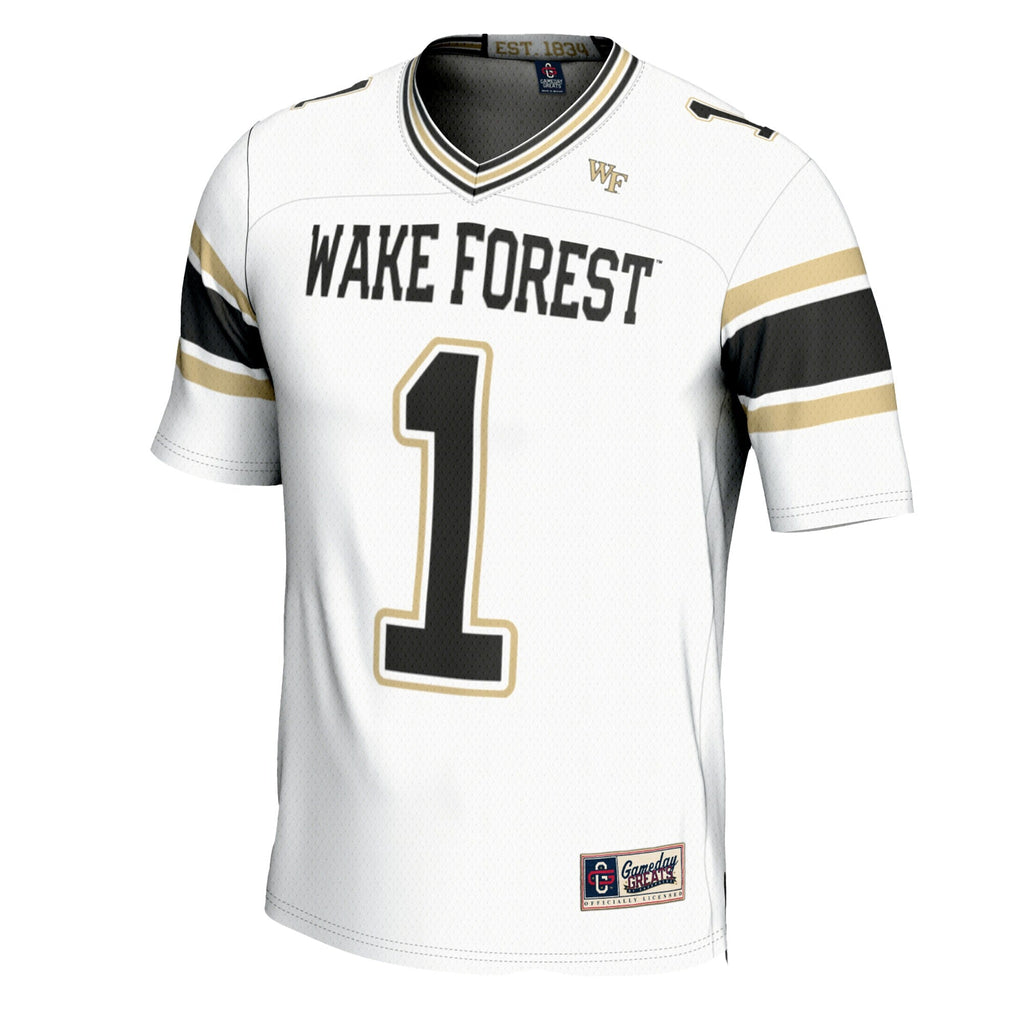 #1 Wake Forest Demon Deacons Football Jersey - White product image 3, provided for visual reference and product detail review