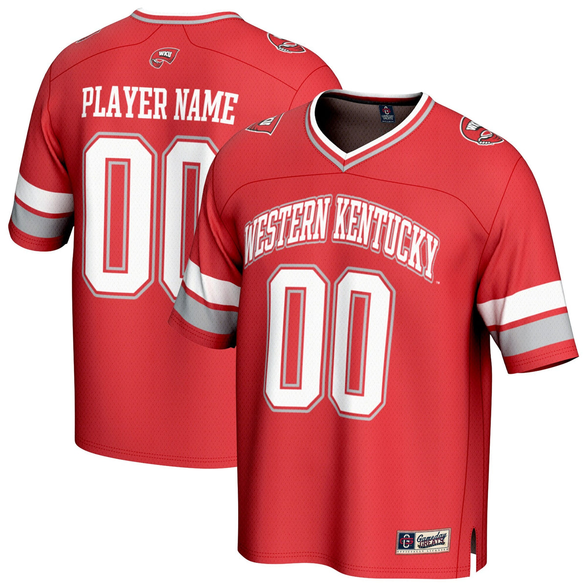 Western Kentucky Hilltoppers NIL Pick-A-Player Football Fashion Jersey - Red product image 1, provided for visual reference