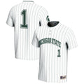 #1 Michigan State Spartans Lightweight Softball Jersey - White product image 1, provided for visual reference and product