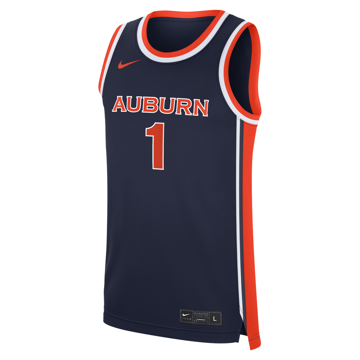 Navy Auburn Tigers #1 Road War Eagle Replica Basketball Jersey product image 3, provided for visual reference and product