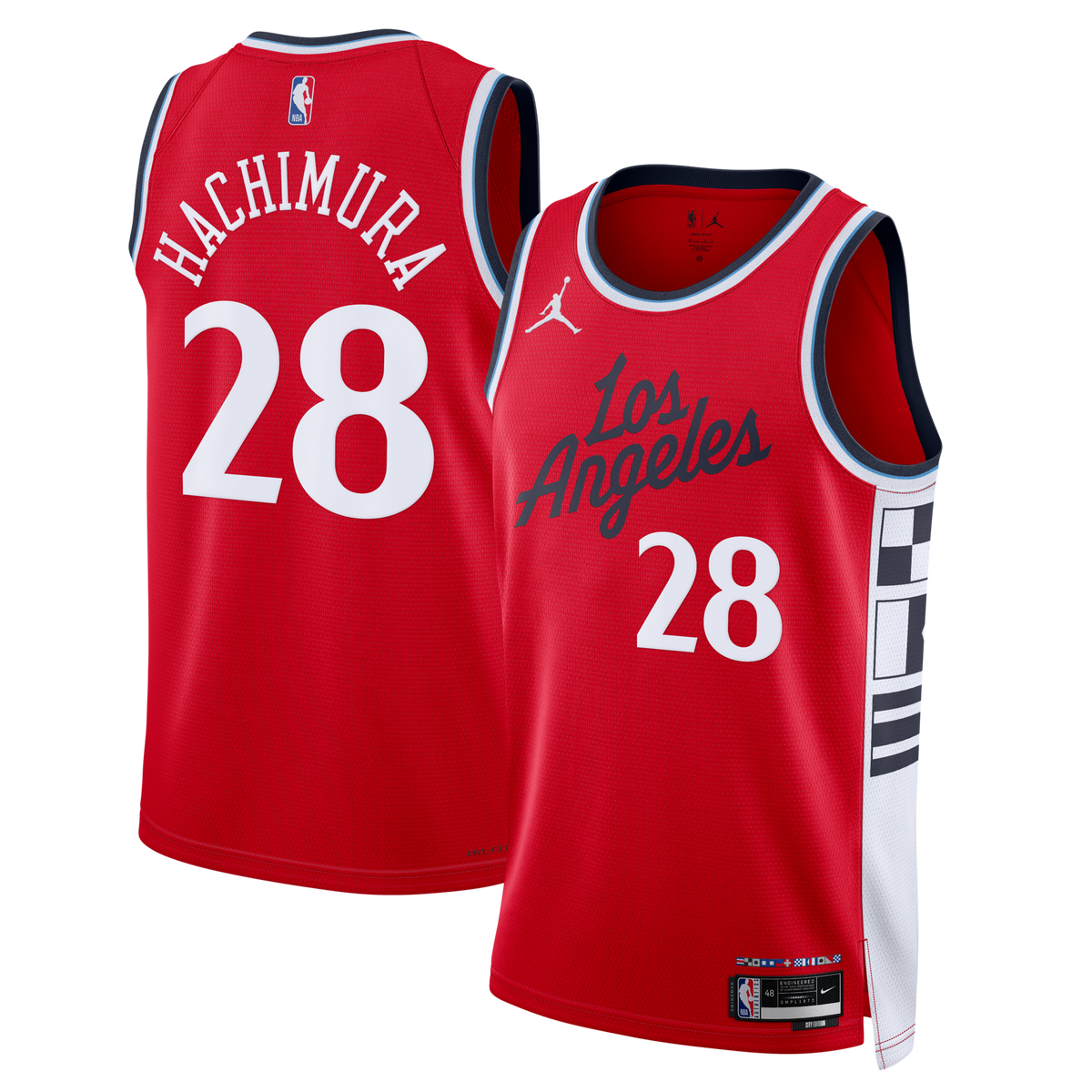 LA Clippers Statement Edition Swingman Jersey - Red - Rui Hachimura product image 1, provided for visual reference and