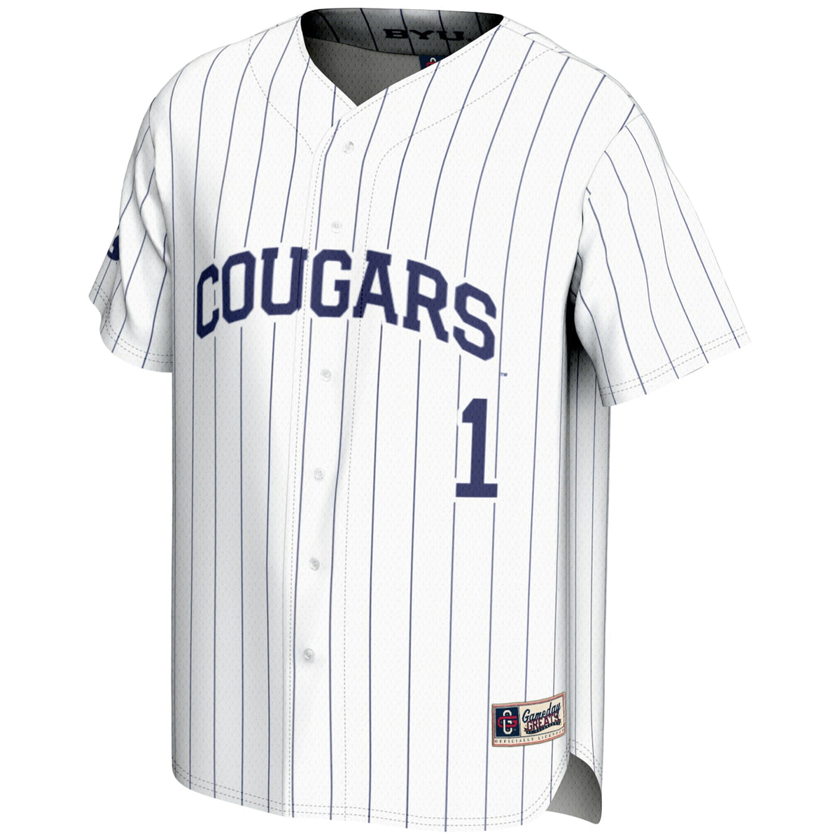 #1 BYU Cougars Lightweight Baseball Jersey - White product image 3, provided for visual reference and product detail review
