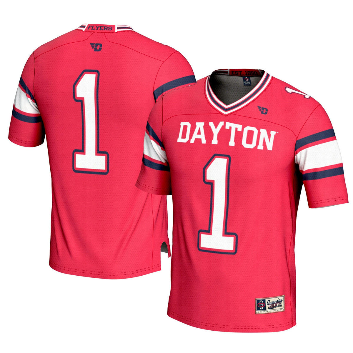#1 Dayton Flyers Football Jersey – Red product image 2, provided for visual reference and product detail review