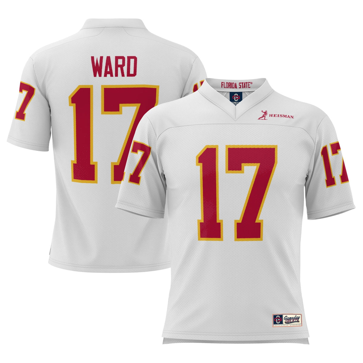 Charlie Ward White Florida State Seminoles Heisman Football Jersey product image 2, provided for visual reference and