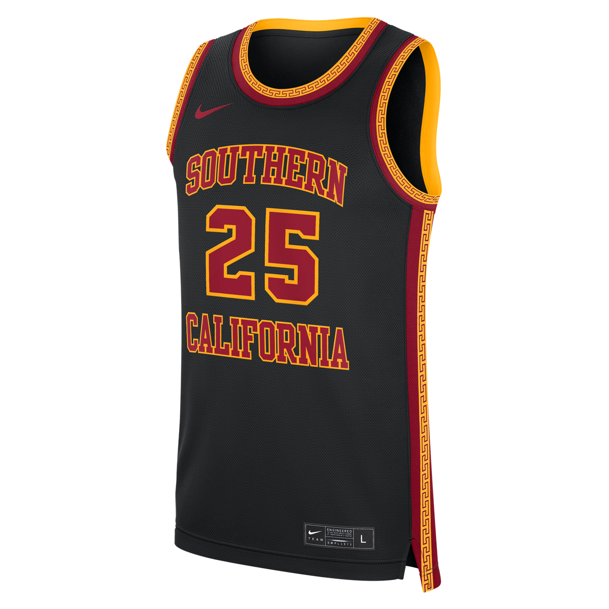 #25 Black USC Trojans Alternate Replica Basketball Jersey product image 3, provided for visual reference and product detail