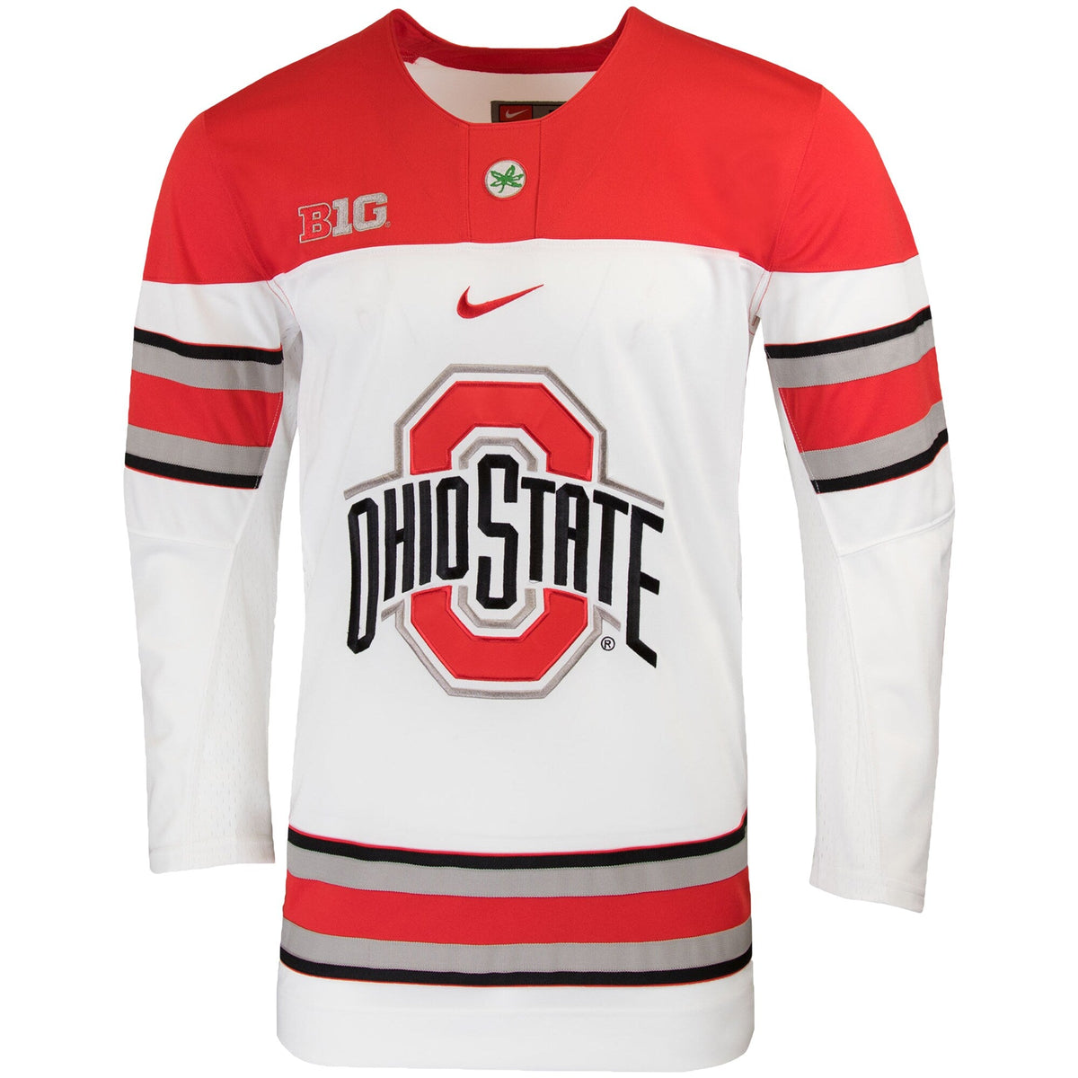 White Ohio State Buckeyes Replica College Hockey Jersey product image 3, provided for visual reference and product detail