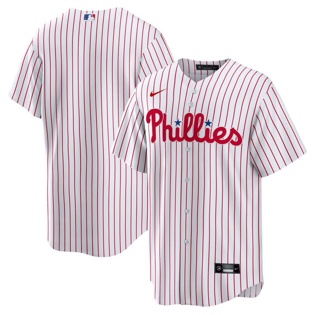 Philadelphia Phillies White Home Big & Tall Replica Jersey product image 2, provided for visual reference and product detail