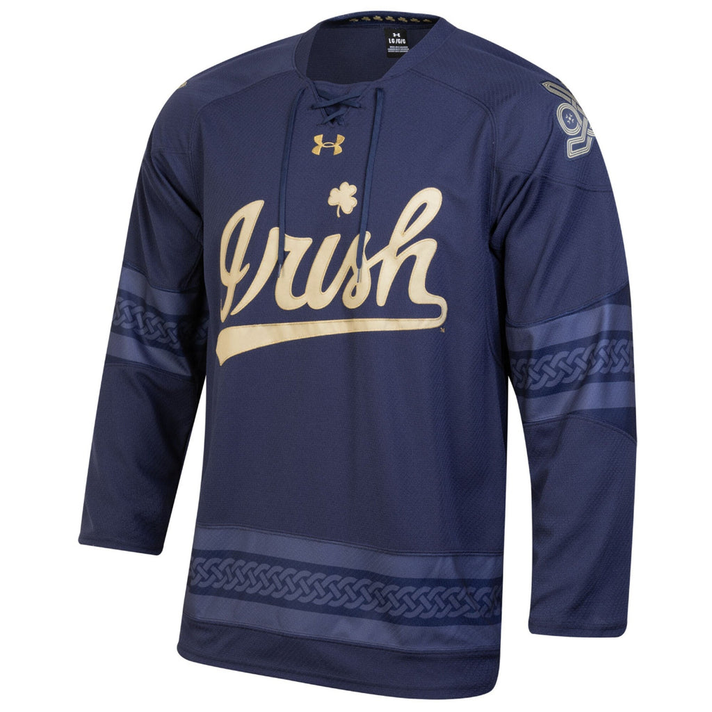 Notre Dame Fighting Irish Ireland Replica Hockey Jersey - Navy product image 3, provided for visual reference and product