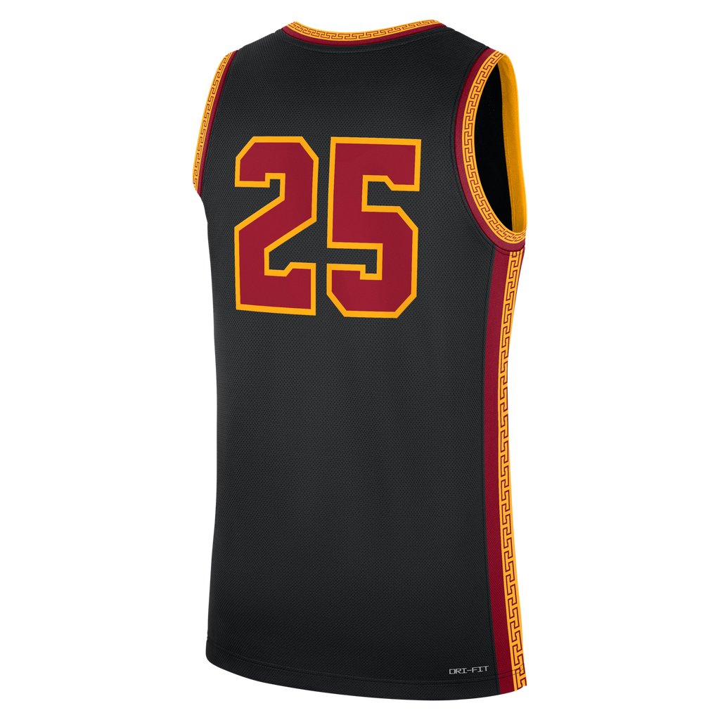 #25 Black USC Trojans Alternate Replica Basketball Jersey product image 4, provided for visual reference and product detail