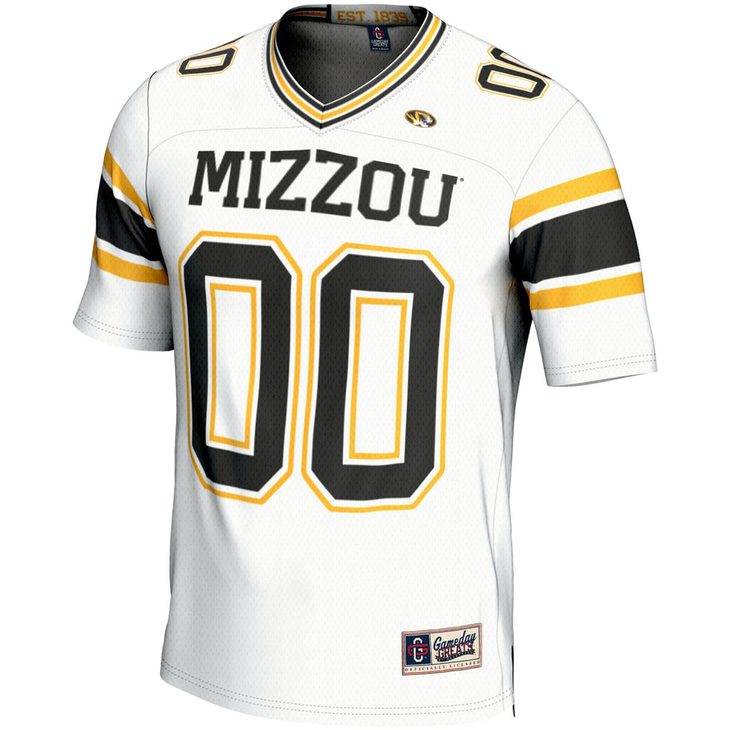 Missouri Tigers NIL Pick-A-Player Football Jersey - White product image 3, provided for visual reference and product detail