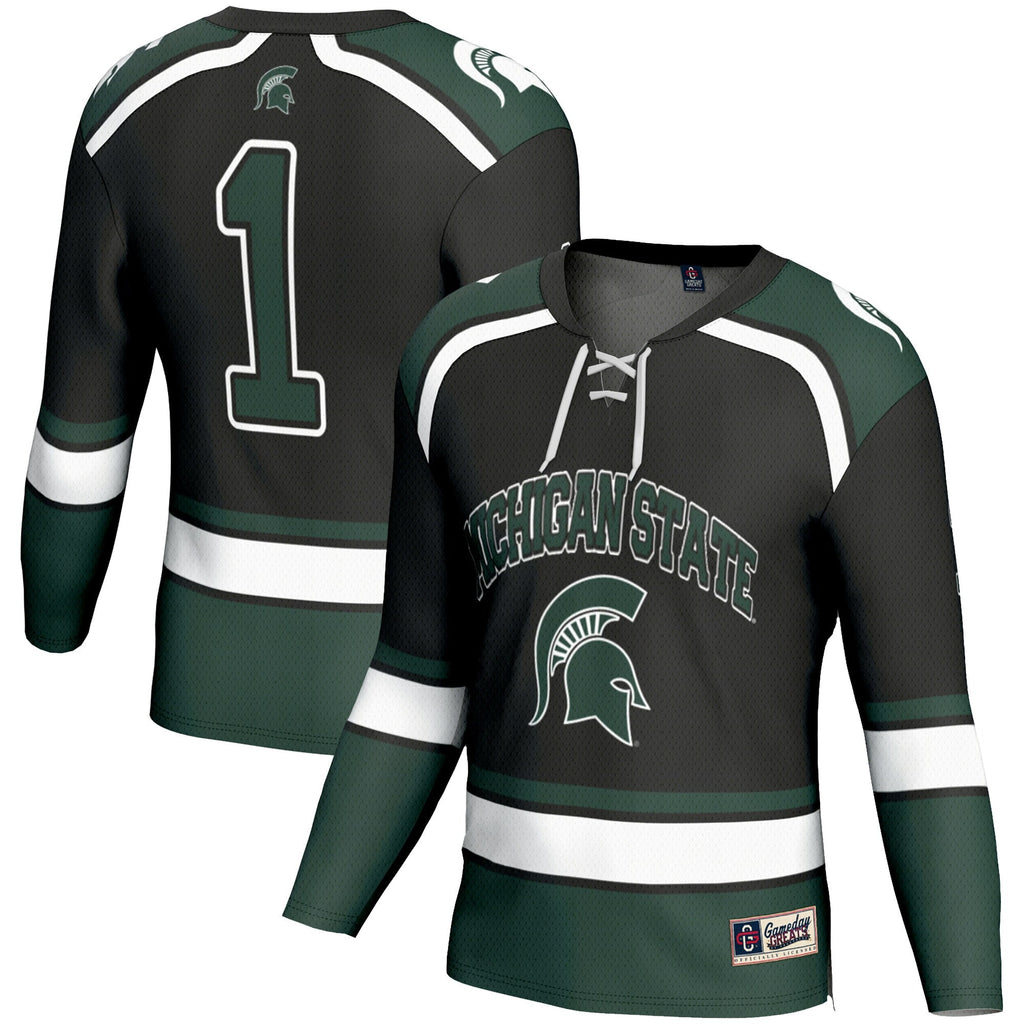 #1 Michigan State Spartans Hockey Jersey - Black product image 1, provided for visual reference and product detail review