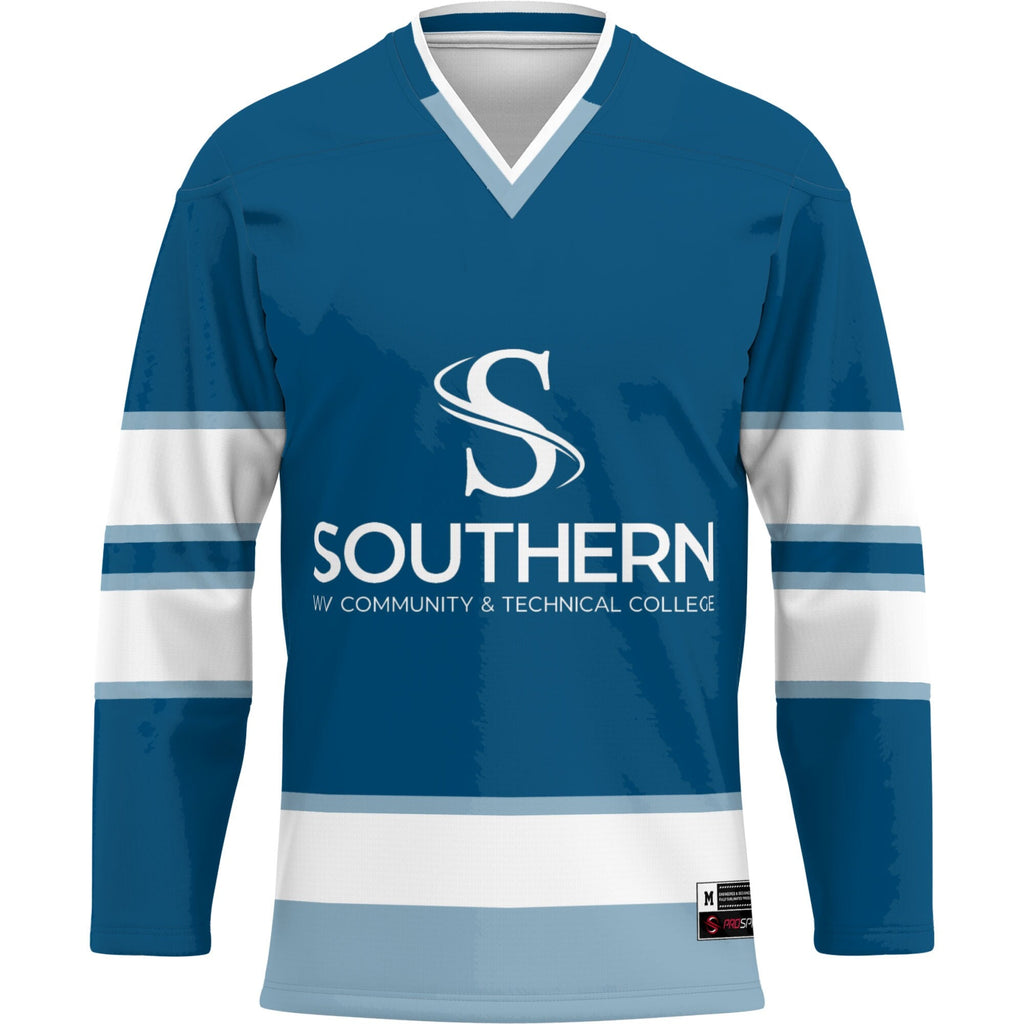 Southern West Virginia Community and Technical College Hockey Jersey - Blue product image 3, provided for visual reference