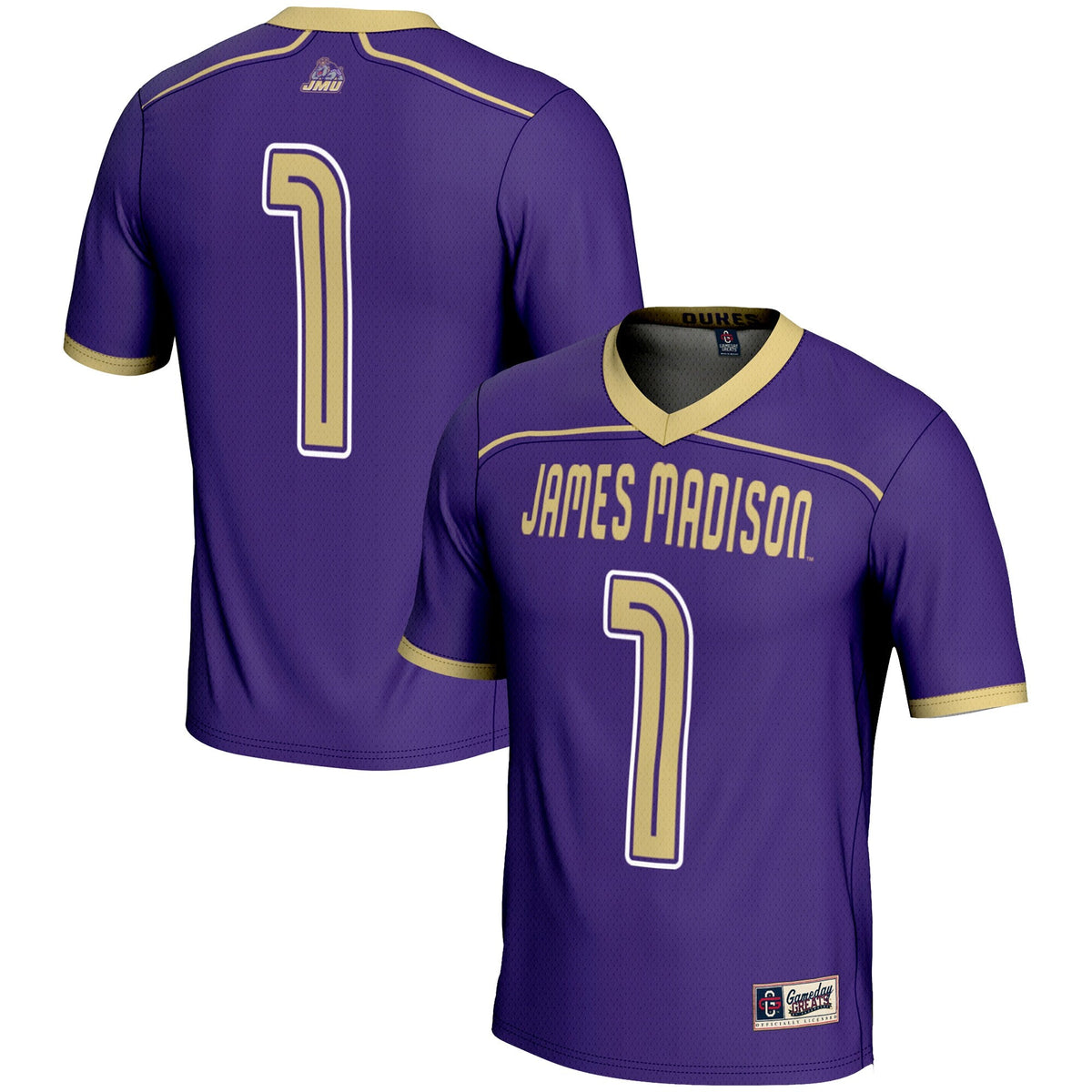 James Madison Dukes #1 Lightweight Lacrosse Jersey - Purple product image 1, provided for visual reference and product