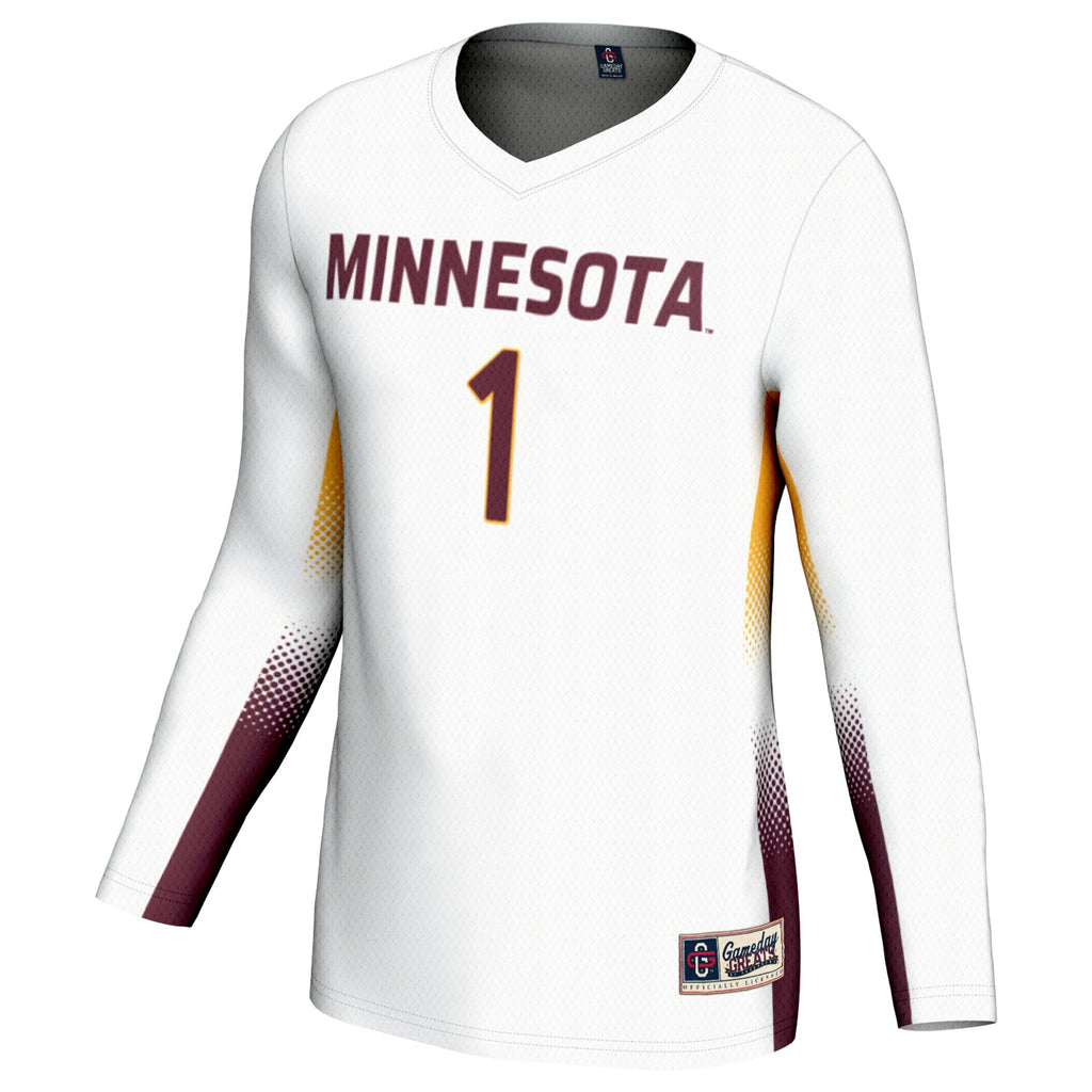 #1 Minnesota Golden Gophers Lightweight Volleyball Jersey - White product image 3, provided for visual reference and product