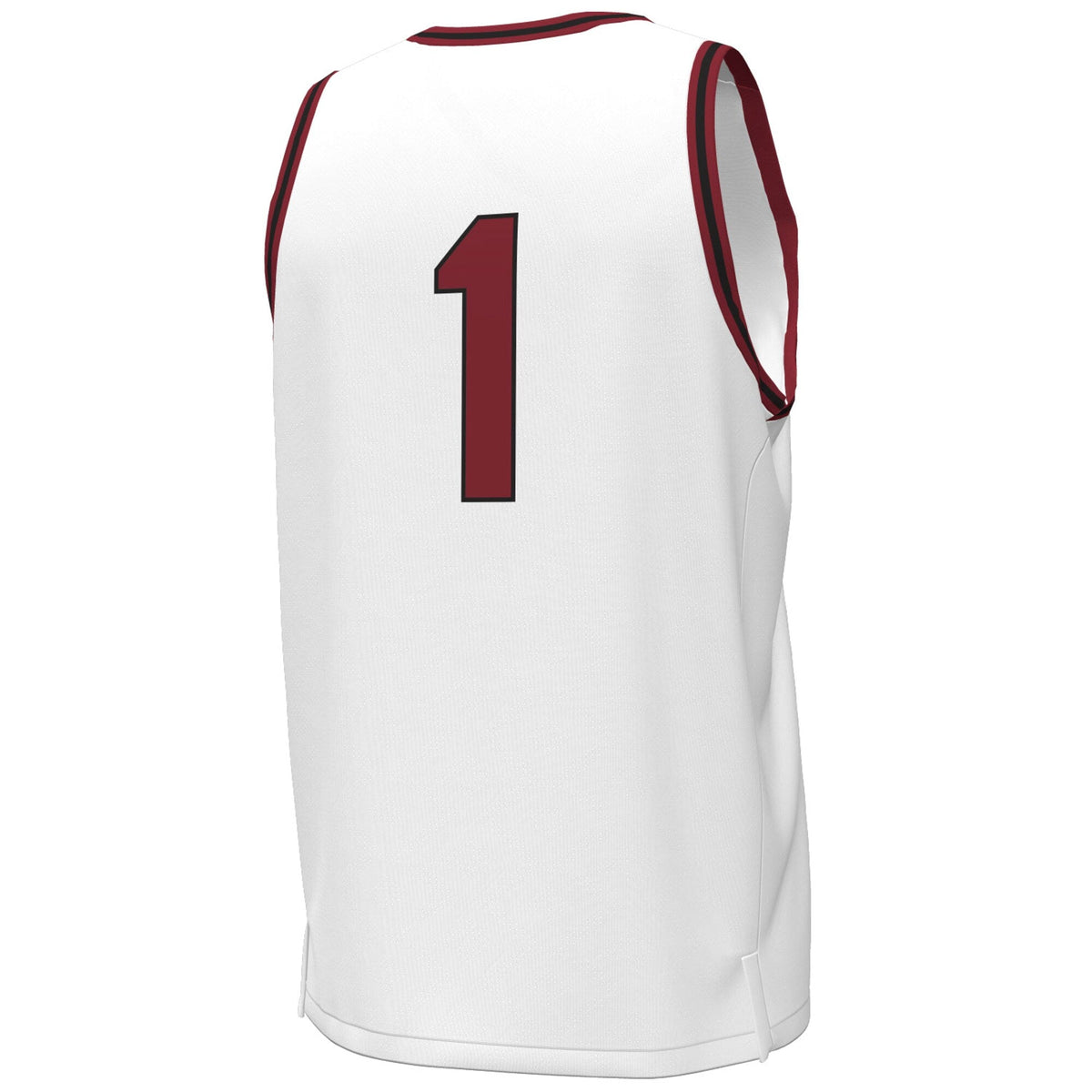 #1 South Carolina Gamecocks Throwback Replica Basketball Jersey - White product image 4, provided for visual reference and